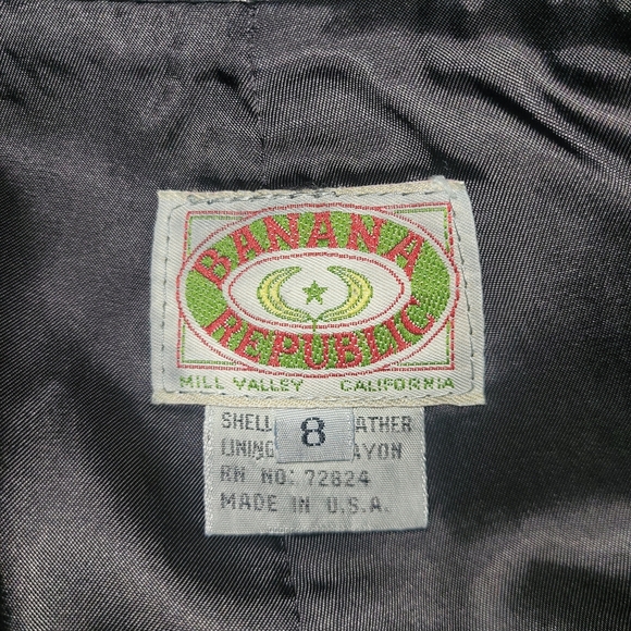 Banana Republic Vintage Animal Print Black Leather Pencil Skirt - Picture 5 of 5